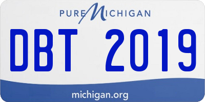 MI license plate DBT2019