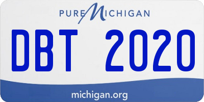 MI license plate DBT2020