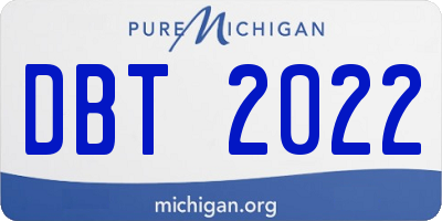 MI license plate DBT2022