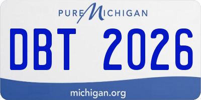 MI license plate DBT2026