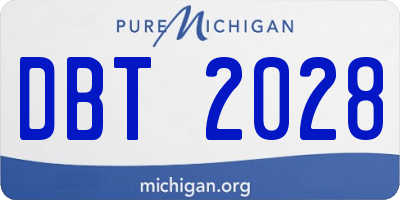 MI license plate DBT2028