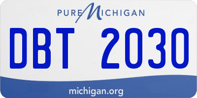 MI license plate DBT2030