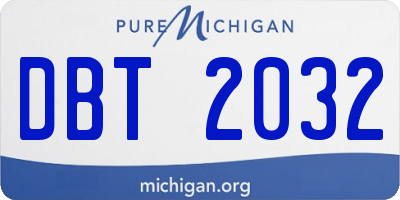MI license plate DBT2032