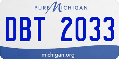 MI license plate DBT2033