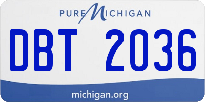 MI license plate DBT2036