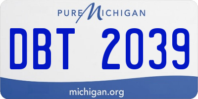 MI license plate DBT2039