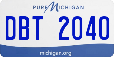 MI license plate DBT2040