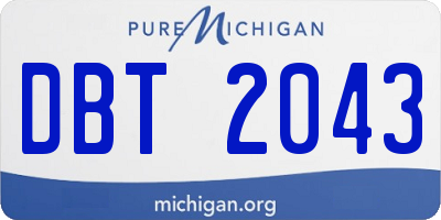 MI license plate DBT2043