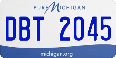 MI license plate DBT2045