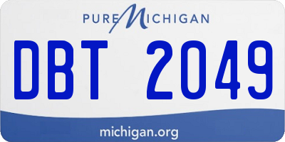 MI license plate DBT2049