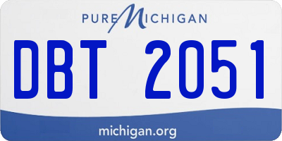 MI license plate DBT2051