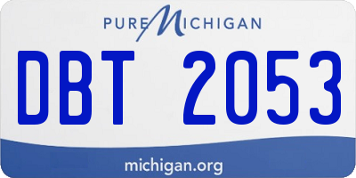 MI license plate DBT2053