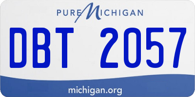 MI license plate DBT2057