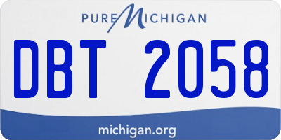 MI license plate DBT2058