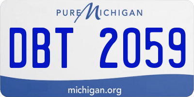 MI license plate DBT2059