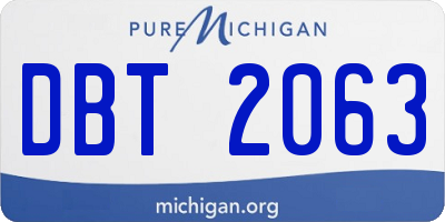 MI license plate DBT2063
