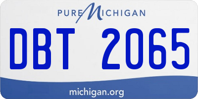 MI license plate DBT2065