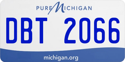 MI license plate DBT2066