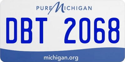 MI license plate DBT2068
