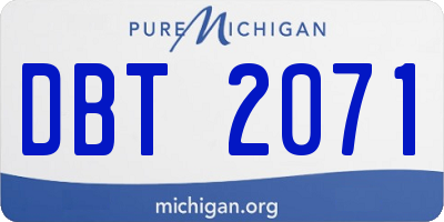 MI license plate DBT2071