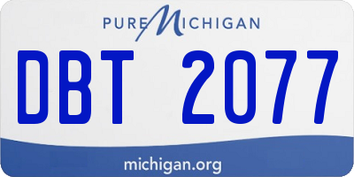 MI license plate DBT2077