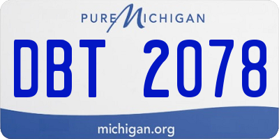 MI license plate DBT2078