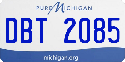 MI license plate DBT2085
