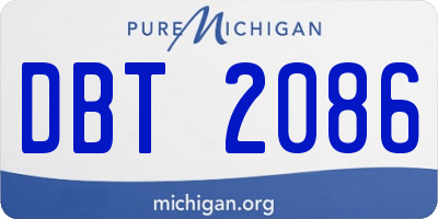 MI license plate DBT2086