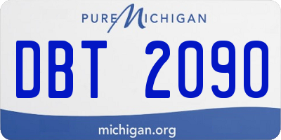 MI license plate DBT2090