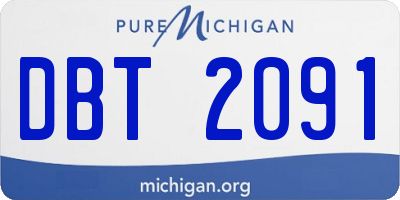 MI license plate DBT2091