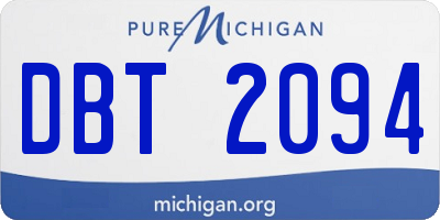 MI license plate DBT2094