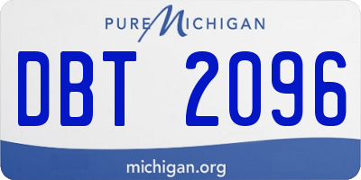 MI license plate DBT2096