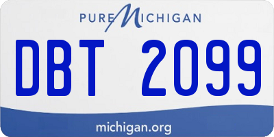 MI license plate DBT2099