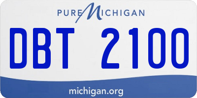 MI license plate DBT2100