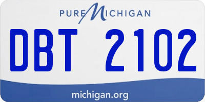 MI license plate DBT2102