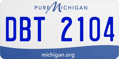 MI license plate DBT2104