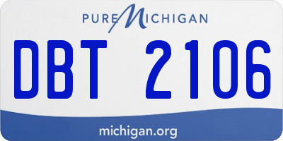 MI license plate DBT2106