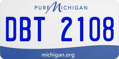 MI license plate DBT2108