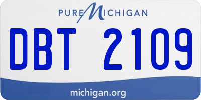 MI license plate DBT2109