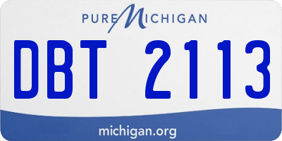MI license plate DBT2113