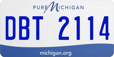MI license plate DBT2114