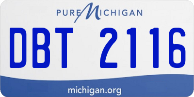 MI license plate DBT2116
