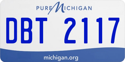 MI license plate DBT2117