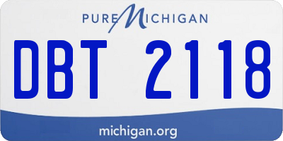 MI license plate DBT2118