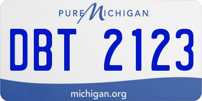 MI license plate DBT2123