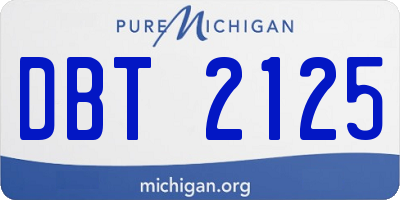 MI license plate DBT2125