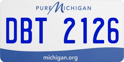 MI license plate DBT2126