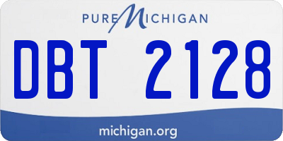 MI license plate DBT2128