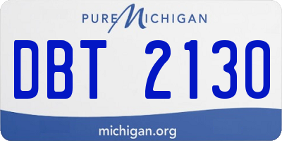 MI license plate DBT2130