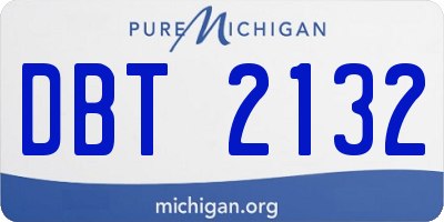 MI license plate DBT2132
